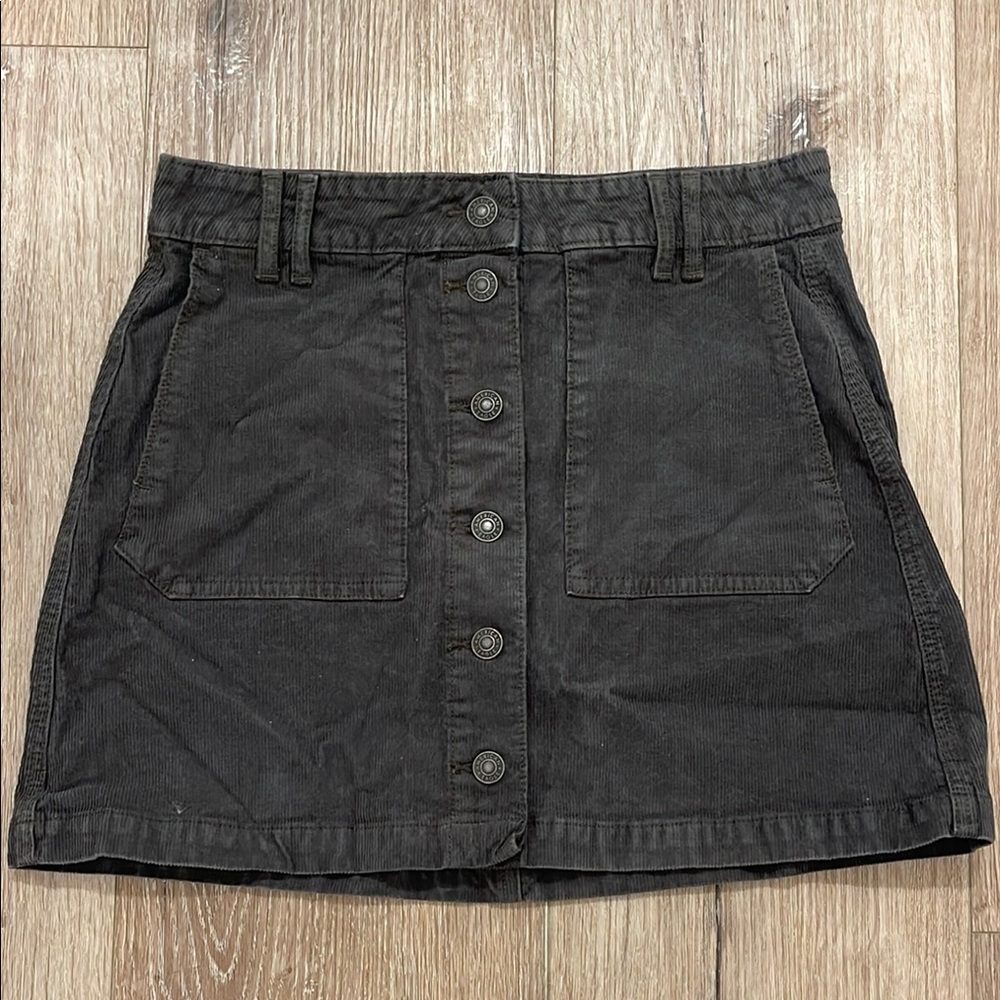 American Eagle Dark Green Button-Front Women's Skirt